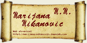 Marijana Mikanović vizit kartica